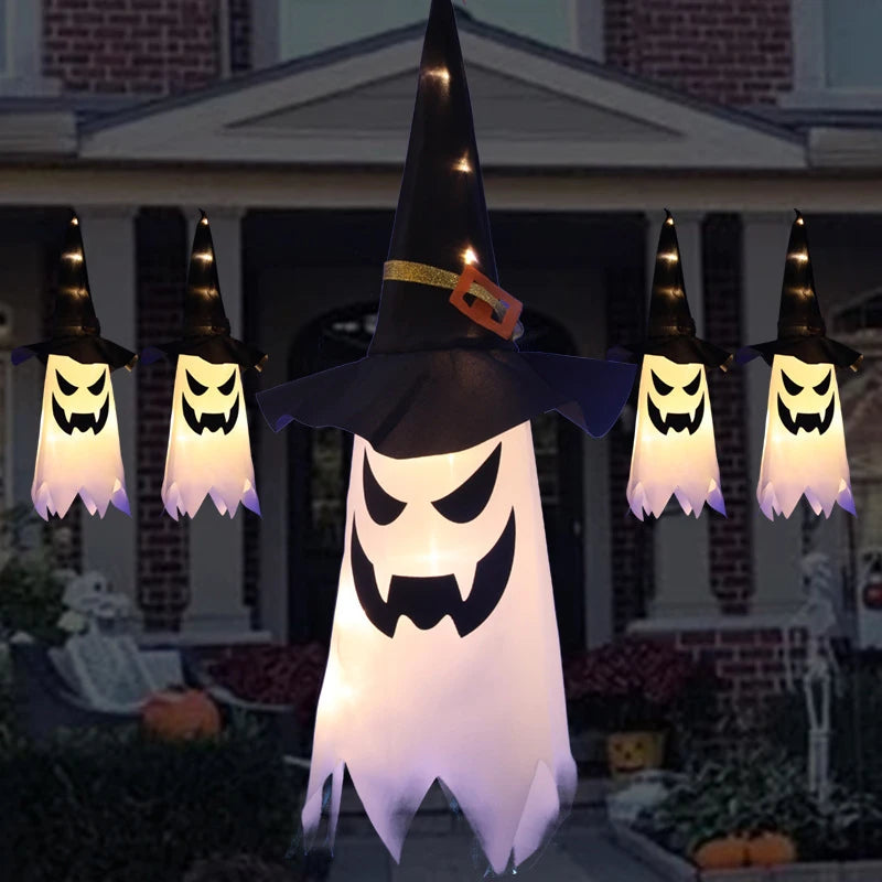 Colorful Wizard Hat Ghost Lantern String Lights