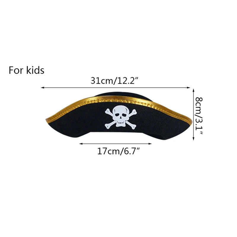 Black Red Pirate Captain Hat