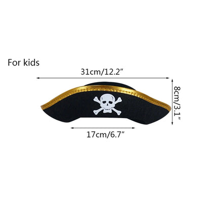 Black Red Pirate Captain Hat