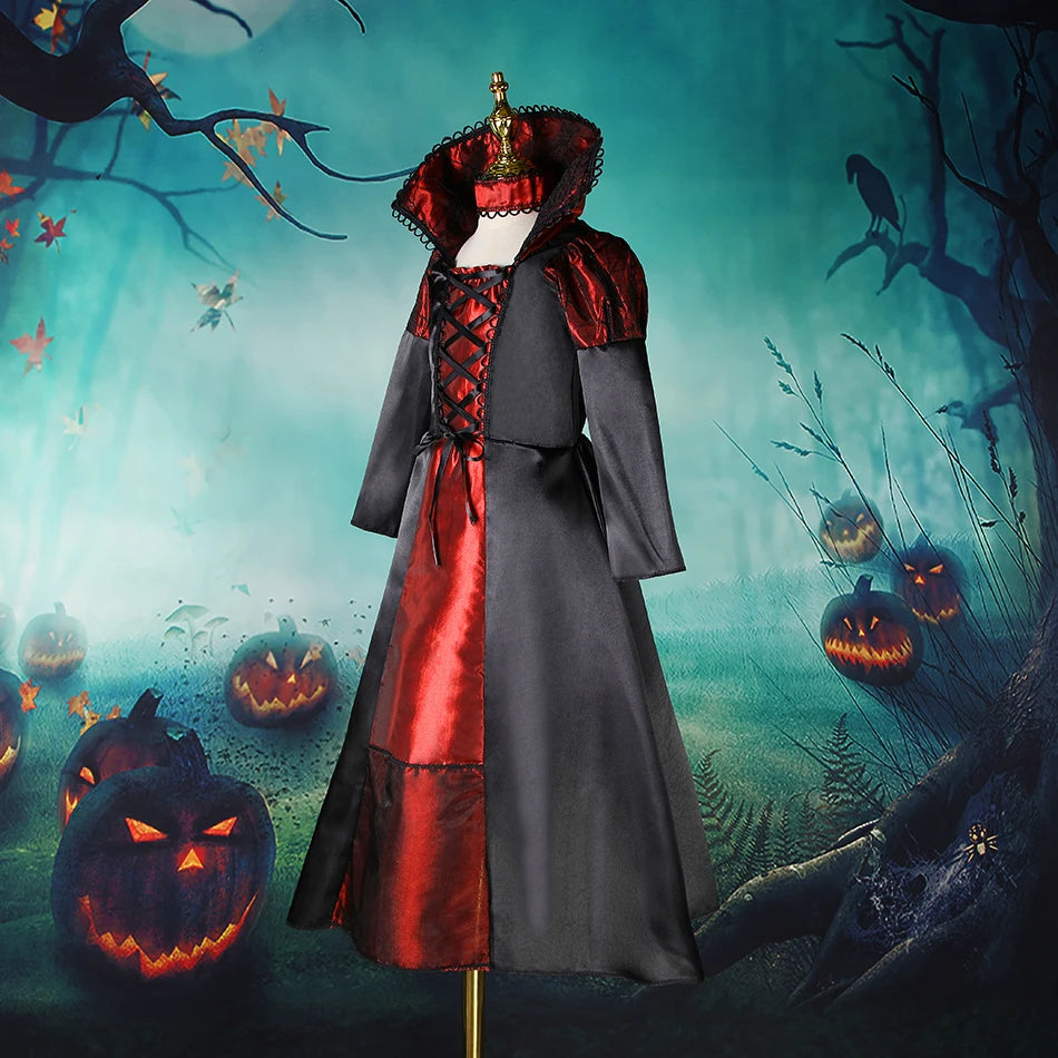 Girls Halloween Vampire Costume Long Tutu Dress