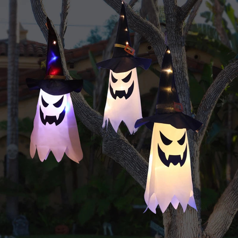 Colorful Wizard Hat Ghost Lantern String Lights