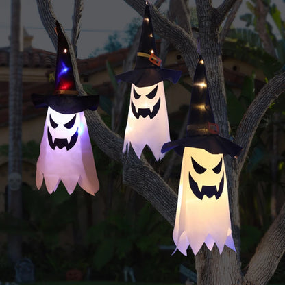 Colorful Wizard Hat Ghost Lantern String Lights
