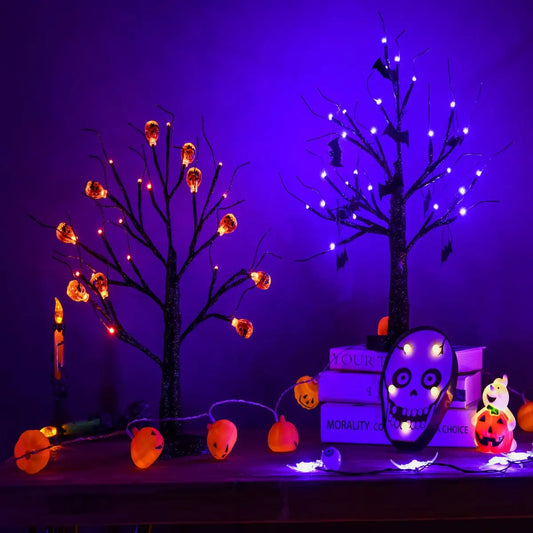 Halloween LED Pumpkin Tree Tabletop Decoration