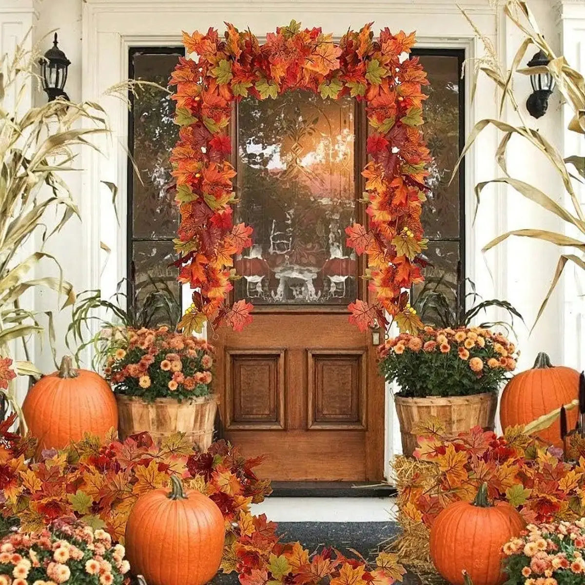 Fall Maple Leaf Garland with Fruits