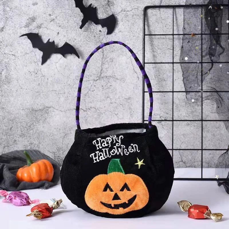 Plush Pumpkin Halloween Candy Bag