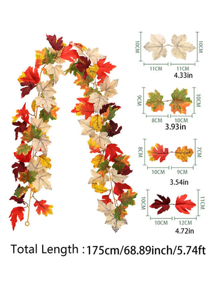 Fall Maple Leaf Garland with Fruits