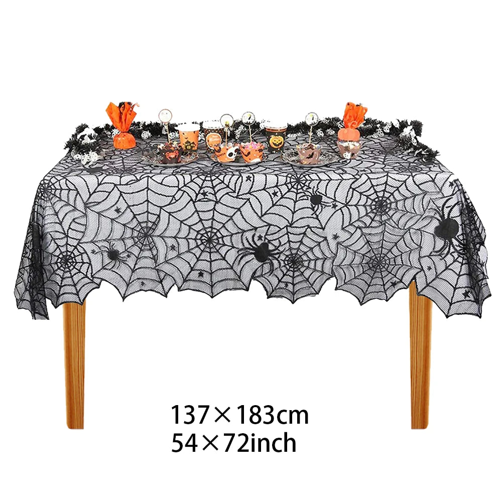 Halloween Plastic Tablecloth with Haunted House
