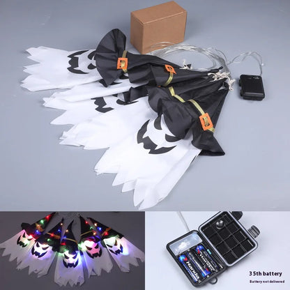 Colorful Wizard Hat Ghost Lantern String Lights