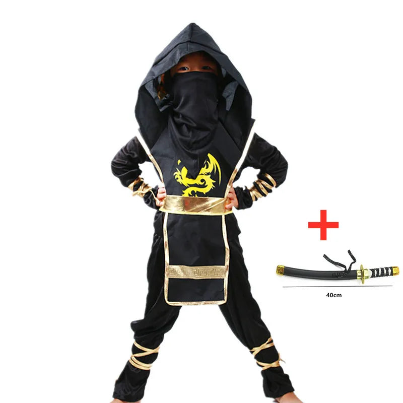 Black Ninja Costume with Mask and Toy