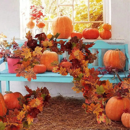 Fall Maple Leaf Garland with Fruits