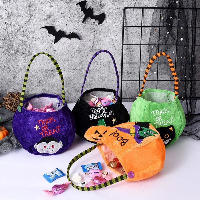 Plush Pumpkin Halloween Candy Bag
