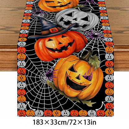 Halloween Plastic Tablecloth with Haunted House
